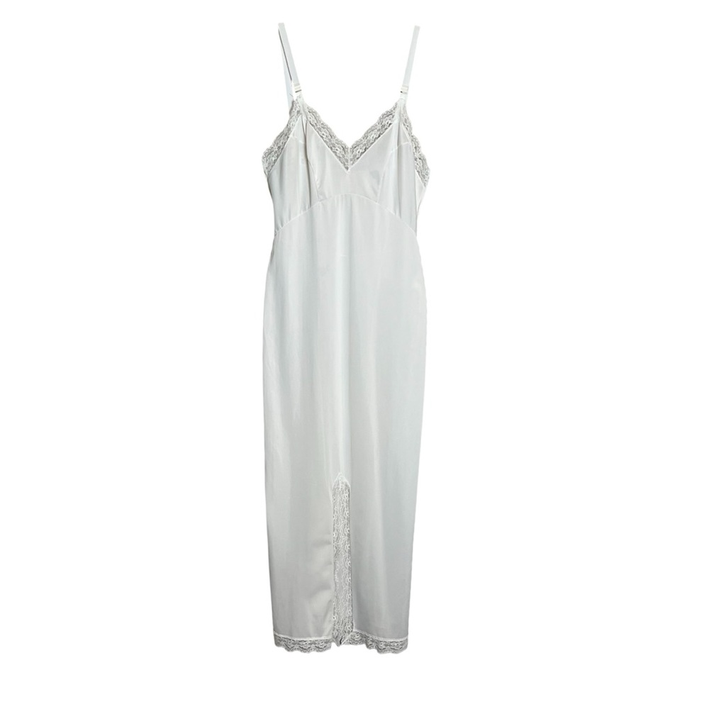 Vtg White Lace Slip